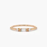925 Silver Baguette Shape Diamond Ring - Image 3