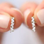 925 Silver Marquise and Round Diamond Studs - Image 2