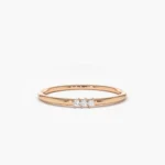 925 Silver 3 Stone Minimalist Diamond Ring - Image 2