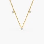 925 Silver Round Cut Diamond Necklace - Image 3