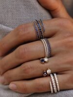 925 Silver Blue Sapphire Orbit Ring - Image 2