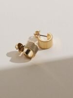 925 Silver Textured Hoop Earrings - Image 5