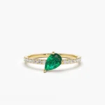 925 Silver 1Ct Emerald Stone Engagement Ring - Image 2
