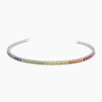 925 Silver Multi-Color Sapphire Bracelet - Image 4