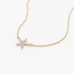 925 Silver Diamond Flower Design Necklace - Image 2