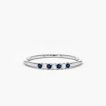 925 Silver Petite Sapphire and Diamond Ring - Image 3
