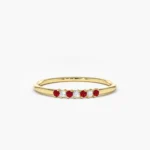 925 Silver Petite Ruby and Diamond Ring - Image 2