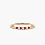 925 Silver Petite Ruby and Diamond Ring - Image 3