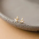 925 Silver Flora Diamond Stud Earrings - Image 7