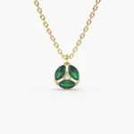 925 Marquise Emerald Cluster Necklace - Image 5