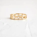 925 Sterling Silver Baguette Ladder Ring - Image 4