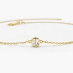 925 Silver Dainty Diamond Solitaire Bracelet - Image 3