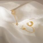925 Silver Star Ear Cuff Chain Earrings - Image 2
