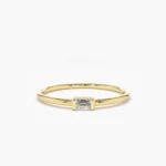 925 Silver Single Baguette Solitaire Diamond Ring