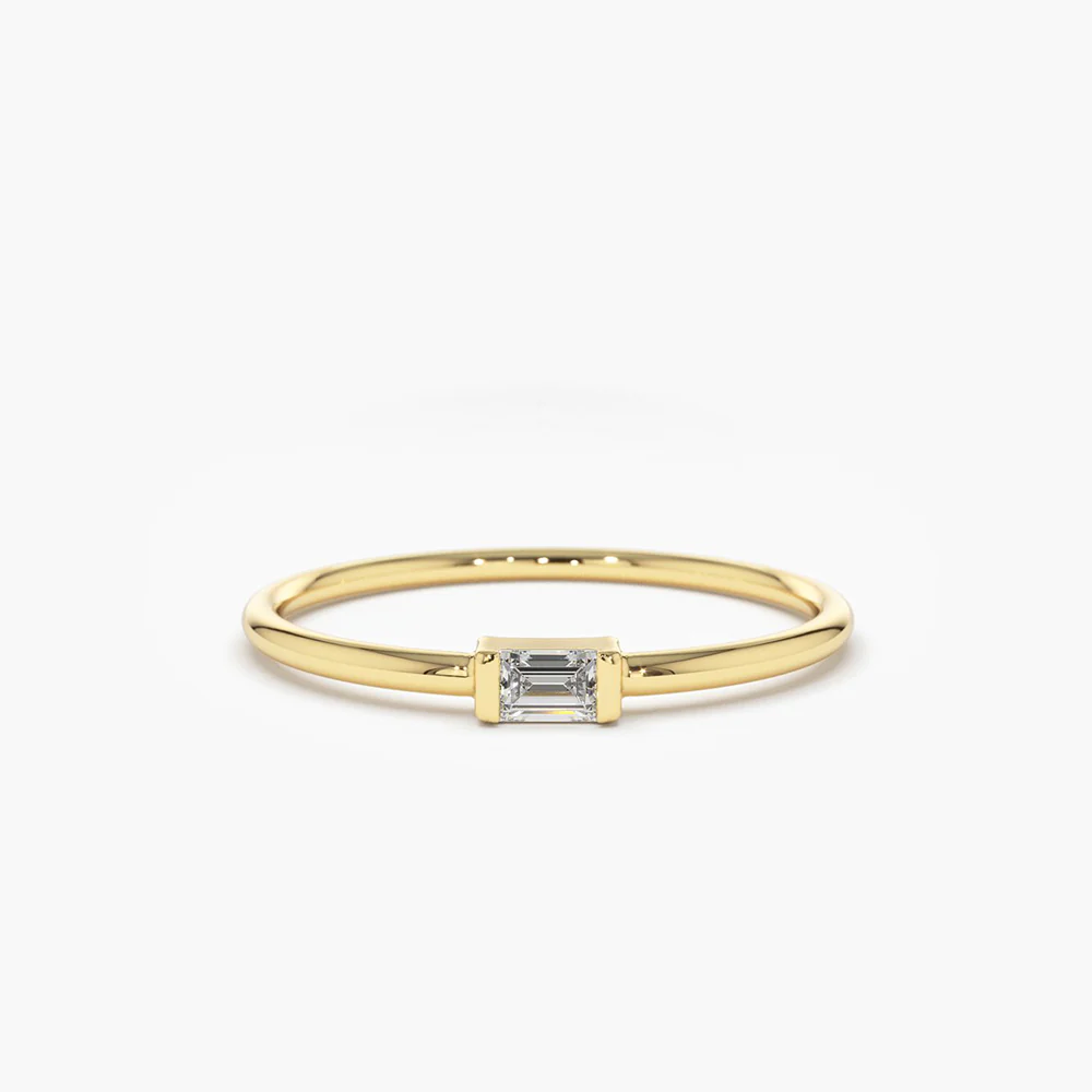 400548_7730df882c8c439bb3c0d3680ba89cd1mv2.webp 925 Silver Single Baguette Solitaire Diamond Ring - Image 1