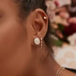 925 Silver Dangling Diamond Drop Earrings - Image 3