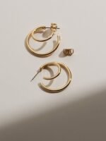 925 Silver Double Hoop Earrings - Image 5