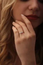 925 Silver 1Ct Diamond Engagement Ring