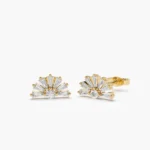 925 Silver Tapered Baguette Diamond Studs - Image 2
