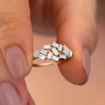 925 Silver Baguette Diamond Cluster Ring - Image 5