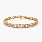 925 Silver Cuban Link Diamond Bracelet - Image 7