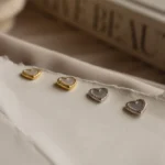 925 Silver Valentina Pearl Heart Stud Earrings - Image 5