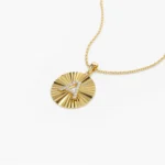 925 Silver Sparkle Disc Diamond Initial Necklace - Image 5