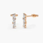 925 Silver Marquise and Round Diamond Studs - Image 3