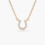 925 Silver Diamond Horseshoe Necklace - Image 3