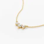 925 Silver Classic Trio Diamond Necklace - Image 4