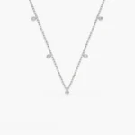 925 Silver Round Cut Diamond Necklace - Image 6