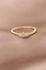 925 Silver Baguette Diamond Ring