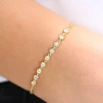 925 Silver Bezel Set Diamond Bracelet - Image 5