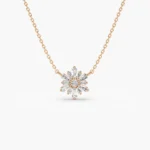 925 Silver Tapered Baguette Diamond Necklace