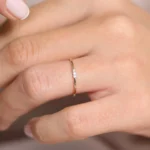 925 Silver 3 Stone Minimalist Diamond Ring