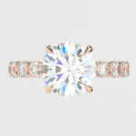 925 Silver 1.00Ct Round Cut Diamond Engagement Ring - Image 2