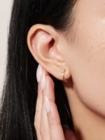 925 Silver CZ Hoop Earrings - Image 2