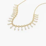 925 Silver Marquise and Round Diamond Piece Necklace - Image 4