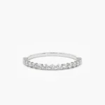 Swarish Round Cz Diamond Shared Prong Wedding Silver Ring - Image 4