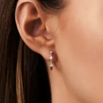 925 Silver Diamond Hoop Earrings