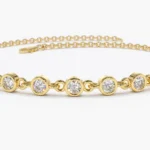925 Silver Bezel Set Diamond Bracelet - Image 3