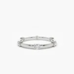 925 Silver Stackable Diamond Half Eternity Ring - Image 4