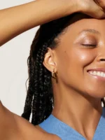 925 Silver Toda Medium Hoops - Image 5