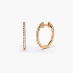 925 Silver Medium Diamond Hoop Earrings - Image 5