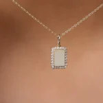 925 Silver Diamond Tag Initial Necklace - Image 4