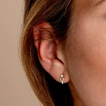 925 Silver Unique Baguette Diamond Earrings