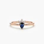 925 Silver Mini Sapphire and Diamond Ring - Image 6