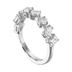 925 Silver Multi-shape Diamond Half Eternity Band - Image 3