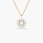 925 Silver Diamond Disc Cluster Necklace - Image 5