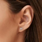925 Silver Baguette Diamond Studs - Image 2
